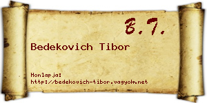 Bedekovich Tibor névjegykártya